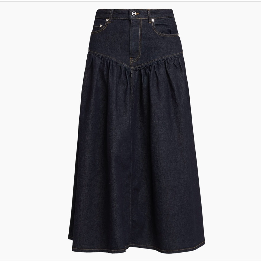 Ganni Dark Indigo Denim Maxi Skirt